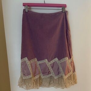 Anthropologie Elegant Lavendar Lace Trim Skirt